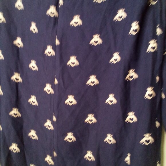 Joules Dress Women 2 Half Bell Sleeve Gardenia Bees With Heart Blue White - Picture 16 of 16